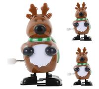 Homoyoyo 3pcs Christmas Wind Up Lovely Clockwork Reindeer with Scarf Creative Battery Desktop Decor and Compact Fun for All Ages
