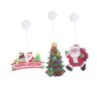 Homoyoyo 3Pcs Christmas Window Light Decor LED Xmas Theme Lights with Lovely Santa Tree and Merry Christmas Patterns Portable Indoor Decoration for Home Shop Party and Mall