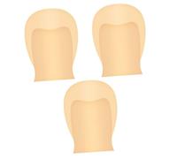 Homoyoyo 3pcs Comfortable Stretchy Latex Bald Cap Adult Monk Wig Hat Makeup Wig Stage Play Accessory Bald Cap