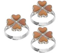 Homoyoyo 3pcs Cute Mood Changing Ring Four-leaf Shamrock Design for Teen Girls and Boys and Girls