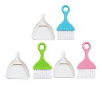 Homoyoyo 3pcs Desktop Brush and Compact Dustpan Set for Household and Professional Cleaning, Portable Wear-Resistant Plastic Dustpan and Brush Combo for Daily Use on Desks and Offices