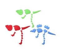 Homoyoyo 3pcs Dinosaur Sand Molds Beach Set, Plastic Dinosaur Skeleton Molds in Red, Green, Blue for Outdoor Sand Play, ’ Beach for Boys