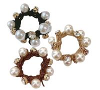 Homoyoyo 3pcs Elegant Pearl Hair Ties with Elastic Ponytail Holders for Women Fashionable Hair Ropes Ladies