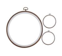 Homoyoyo 3pcs Embroidery Hoop Ring Inner Diameter Lightweight Plastic with Wood-Like Finish for Cross Stitch Display and DIY Craft Sewing Stabilization
