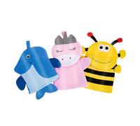 Homoyoyo 3pcs Exfoliating Bath Mitts Animal Shower Gloves Soft Back Scrubber for Gentle Cleansing and Easy Soap Foaming Hanging Design for Bathroom Storage