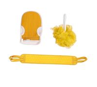 Homoyoyo 3pcs Exfoliating Bath Shower Gloves Towel Kit with Long Back Scrubber for Deep Body Cleaning Reusable Machine Washable Strong Decontamination Suitable for Arms Legs Chest Back