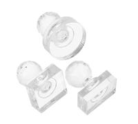 Homoyoyo 3Pcs Eyeshadow Pressed Powder Stamper Set - 9-Compartment, Round 27Mm, and Rectangular 2-Color Crystal Pressing Molds for Eyeshadow, Blusher, Highlighter Makeup Repair Tools