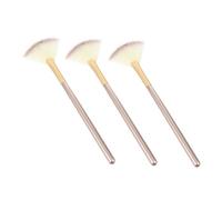 Homoyoyo 3pcs Fan Shaped Makeup Brush Set with Blush and Highlight Brushes Small Size Cosmetic Applicator Tools for Facial Mask Application and Beauty Kit Use