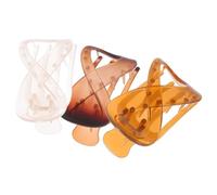 Homoyoyo 3pcs Flat Claw Hair Clips for Thick Hair French Barrettes with Matte Amber Jelly Coffee Light Orange Colors for Women Half-up Bun and Ponytail Styles