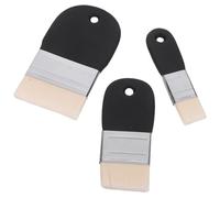 Homoyoyo 3Pcs Flat Paint Brushes Set - Nylon Bristles with Wooden Short Handles - Large, Medium, Small for Watercolor, Oil, Acrylic Painting - Art Brush Set for Artists and Students