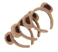 Homoyoyo 3Pcs Fluffy Bear Ears Headband Plush Hairband for Women Lightweight Comfortable Cosplay Party Makeup Face Wash Spa Accessory Cute Hair Decor