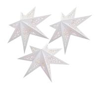 Homoyoyo 3pcs Foldable Paper Star Lantern Lampshades Hollow Star Hanging Decorations for Wedding Christmas Year Party Home Decor Reusable White Scandinavian Style