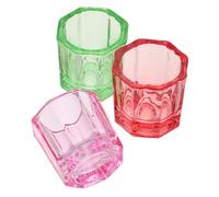 Homoyoyo 3pcs Glass Dappen Dish for Nail Monomer Mixing Clear Liquid and Powder Holder Cups Compact Nail Art Brush Washing Containers for Home and Salon Use