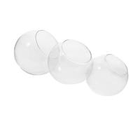 Homoyoyo 3pcs Glass Moss Terrarium Vase with Oblique Mouth Micro Landscape Decorative Bottles for Succulent Plants Cobble Display and Home Garden Decor