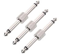 Homoyoyo 3pcs Guitar Pedal Board Connectors Double Head Effect Pedals Adapter Silver Audio Patch Cable Couplers for Electric Guitar Effects and Stage Use