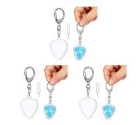 Homoyoyo 3pcs Guitar Pick Keychain: Heart Shaped Clear Case Guitar Pick Holder Case Keychain for Easy Identification and Storage of Standard for Music Enthusiasts and Players Organization Musicians
