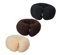 Homoyoyo 3Pcs Hair Bun Maker Practical Nylon Chignon Hair Donut Buns with Buckle Design for Easy Styling Elastic Comfortable Hairbands for Natural Updos Black