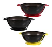 Homoyoyo 3Pcs Hair Dye Bowls with Handle Silicone Hairdressing Tools for Mixing and Coloring Hair at Home Salon Stackable Design Professional Barber Accessories