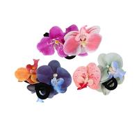 Homoyoyo 3pcs Hawaiian Phalaenopsis Orchid Hair Clips for Women Realistic Tropical Flower Hair Claws with Secure Non-slip Grip Comfortable Plastic Floral Accessories for Summer Hairstyling