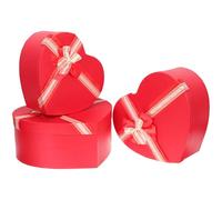 Homoyoyo 3pcs Heart Shaped Box for Valentine's Day Festive Celebration Candy Box Bowknot Heart Shaped Flower for Arrangements Party Favor