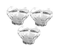 Homoyoyo 3pcs Heart-Shaped Toilet Flush Button Handle Water Tank Push Button with Function Flush Aid for Long Nails Transparent Bathroom Accessories