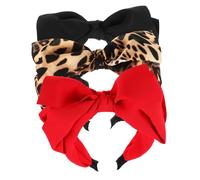 Homoyoyo 3pcs Lovely Bowknot Hairbands for Women Stylish Stage and Party Headbands Simple Elegant Design Christmas and Special Occasions