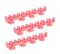 Homoyoyo 3Pcs Makeup Brush Drying Rack with Suction Cups Silicone Cosmetic Brush Holder Organizer for Wall Tabletop Reusable Storage Stand for Beauty Tools