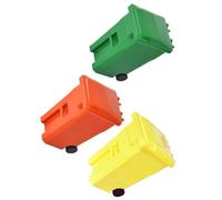 Homoyoyo 3pcs Mini Desk Sorting Trash Can with Lid, PP Dual Compartment Bin | Cute Modern Rounded Design, Smooth Edges for Crafters, Quick Paperclip Sorting on Desks