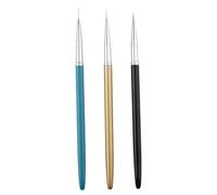 Homoyoyo 3Pcs Nail Art Brushes with Ultra Thin Metal Rod Tips for Detailed Painting DIY Nail Tool Fine Line Drawing Floral Patterns Manicure Supplies