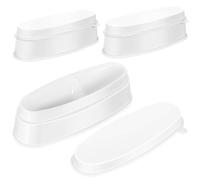 Homoyoyo 3pcs Nail Dip Powder Case French Tip Model Dip Nail Trays White Plastic Simple Design Tool for Home Use Do It Yourself