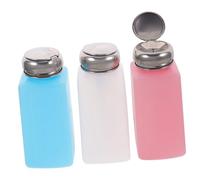 Homoyoyo 3pcs Nail Polish Remover Press Pump Bottles 250ml Stainless Steel Solvent Dispenser Set for Cosmetic and Household Use Random Color