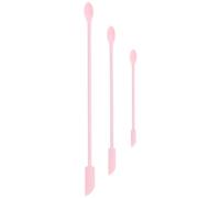 Homoyoyo 3pcs Pink Silicone Beauty Spatulas Makeup Scraper Set for Face Mask Application and Lotion Bottles, Reusable Non-toxic Cosmetic Scraper Tools for Skincare and Makeup Artists