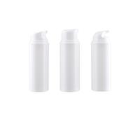 Homoyoyo 3pcs Plastic Cosmetics Storage Bottles with Push Dispenser Lightweight Travel Lotion Containers with White Caps Smooth Surface for Shampoo Products