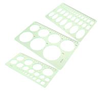 Homoyoyo 3pcs Plastic Geometric Drawing Templates 45° Ellipse and Lightweight Engineering Rulers for Students, School Use, and Building Design Supplies