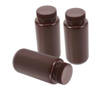 Homoyoyo 3pcs Plastic Medicine Bottles with Caps 500ml Refillable Sample Containers Dark Color Reagent Storage Bottles for Laboratory and Chemical Use