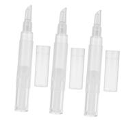 Homoyoyo 3pcs Refillable Cosmetic Pens Transparent Tubes with Silicone Tips for Nail Nutrition Oil Cuticle Care Lip Gloss Dispensing Travel Friendly Multipurpose Beauty Tool for Makeup