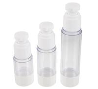 Homoyoyo 3pcs Refillable Travel Bottle Lotion Bottle Shampoo Container Portable Washable Plastic 15ml 30ml 50ml White for Travel Trip