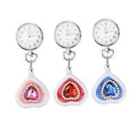 Homoyoyo 3Pcs Retractable Nurse Watch Heart Shaped Design Practical for Nurses Doctors and Paramedics Random Color Selection