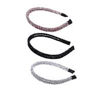Homoyoyo 3pcs Rhinestone Headbands for Women Adjustable Crystal Hair Hoops Sparkling Hair Accessories for Parties and Weddings
