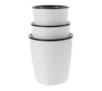 Homoyoyo 3pcs Self Watering Flower Pots for Plants and Small Varieties, Plastic Material with Automatic Water Absorption, White Colour, Suitable for Offices and Home Furnishings
