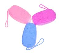 Homoyoyo 3pcs Silicone Body Scrubber with Dual-Sided Design and Ergonomic Grip, Soft Exfoliating Shower Brush for Gentle Cleaning and Sensitive Skin, for Bathing Scenarios with Hanging Rope