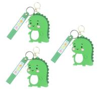 Homoyoyo 3pcs Silicone Key Chain Dinosaur Shape Pendant Hanging Ornament for Small Purses Wallets