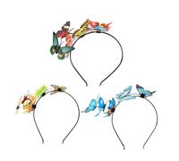 Homoyoyo 3pcs Simulation Butterfly Headbands for Women and Lightweight Elegant Hairbands Photography Prop Hair Hoop in Blue and Light Yellow