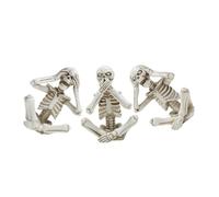 Homoyoyo 3pcs Skeleton Figurines Cool Halloween Decoration Desktop Statue Creepy Witchy Craft Ornaments for Home Party Shelf Display