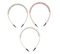 Homoyoyo 3pcs Slip Headband for Women Girls Elastic Headband Teeth Plastic Fabric for Makeup Spa Facial Skincare and Face Washing