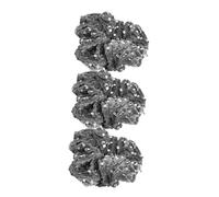 Homoyoyo 3pcs Sparkly Ponytail Holders Hair Scrunchies for Shiny Elastic Hair Bands Bridesmaid Scrunchies Sequin Ponytail Holders Square Scrunchie Grey