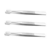 Homoyoyo 3pcs Stainless Steel Craft Tweezers for Stamp Collectors and Photographers Straight Flat Tip Design for Precise Grip and Secure Handling of Stickers Photos Eyelashes