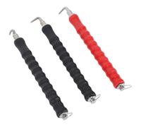 Homoyoyo 3pcs Steel Rebar Hook Tool with Ergonomic Design for Building and Construction, Sturdy Wire Twisting and Tying Tool to Save Time and Effort, Black Steel Bar Hooks for Outdoor Use
