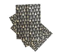 Homoyoyo 3pcs Vintage Black Snowflake Wrapping Paper with Gold Foil Christmas Tree and Reindeer Design Premium Metallic Holiday Wrap Sheets for Festive Wrapping and Party Decorations