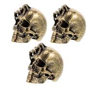 Homoyoyo 3pcs Vintage Brass Spider Skull Beads Hole DIY Skull Spacer Charms for Gothic Jewelry Making Retro Pendant Accessories for Halloween Craft Cultural Themed Event Decorations